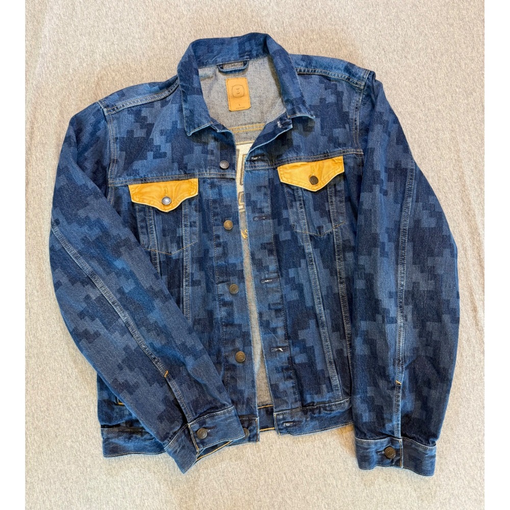 Dapper Dan x Gap Harlem Denim Trucker Jacket Houndstooth Indigo Large SP24